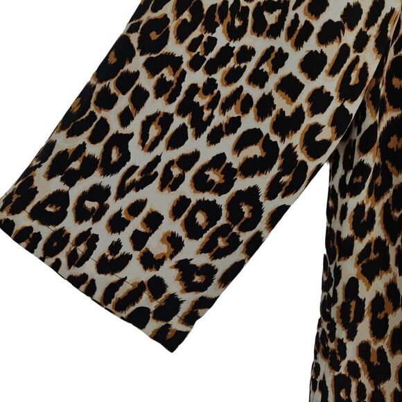 Equipment Aubrey Leopard Print 100% Silk Shift Dress Size Small Pockets Keyhole - Picture 4 of 9